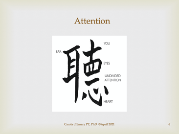 Chinese character for "Attention, Ear, Eyes"